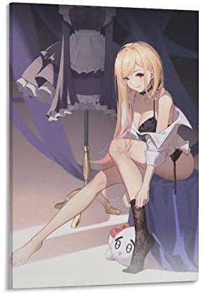 JITENG My Dress-Up Darling Poster Kitagawa Marin Anime Kunstposter Kunstwerke Leinwand Poster Wandkunst Drucke Zuhause Moderne Dekoration 60 x 90 cm