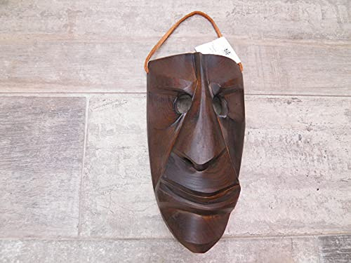 maschera LEGNO mamuthones LUNGA GRANDE sardegna 24 X 12cm ARTIGIANATO SARDO