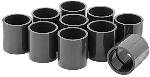 PVC-Muffen 10er-Set I 50mm I Klebemuffe I Rohrmuffe mit 2-Anschlüssen I Rund I Rohr-Verbindungsstück für PVC-Rohre und Fittinge I bm043