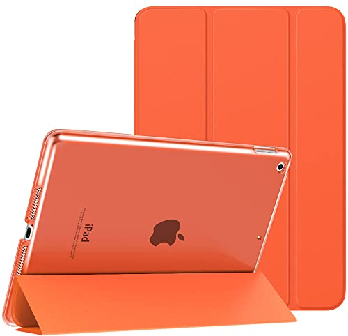 MoKo Case for iPad 10.2 iPad 9th Generation 2021/ iPad 8th Generation 2020/ iPad 7th Generation 2019, Slim Stand Hard Back Shell Smart Cover Case for iPad 10.2 inch, Auto Wake/Sleep, Orange