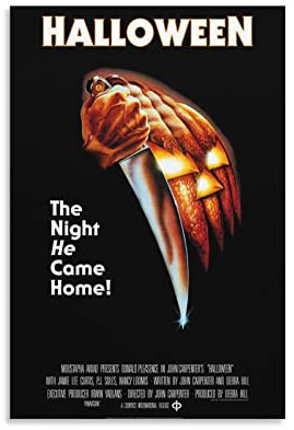 Leinwanddruck, Motiv: Film Halloween (1978), Horror, The Night He Came Home, Heimdekoration, Poster, Gemälde, Wohnzimmer, Schlafzimmer, 30 x 45 cm
