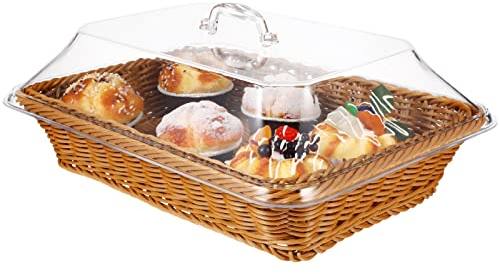 DOITOOL Cesta Rattan Intrecciato Con Coperchio Cestino Decorativo Per Pane Frutta E Snack Per Cucina Ristorante E Picnic