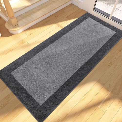 FCSDETAIL Schmutzfangmatte Innen 60 x 210 cm, rutschfeste Fußmatte, waschbar Fussmatte, Läufer Teppich für Hund, Eingang, Küchen & Flur