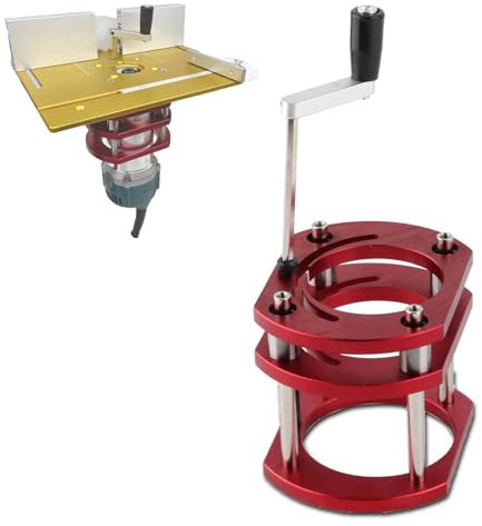 Router Table Lift Base, Manual Lifting Base Aluminum Alloy Stainless Steel Rust Resistance Router Table Lift System Simple High Strength for Woodworking