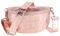 MIRROSI® Bauchtasche Damen, Made in Italy, Echtleder Umhängetasche Echtes Leder, Brusttasche, Crossbody Bag aus Echtem Leder, in 3 Größen erhältlich (Rose Silberner Reißverschluss) (Gr.L)
