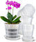 IWTTWY 8 Stück Transparenter Orchideentopf, Kunststoff-Pflanztöpfe mit Ablaufloch und Tablett, Zimmerpflanzentöpfe für Orchideen-Umtopf-Set, Samen-Sämling-Töpfe für Wurzelwachstum (14 cm/16cm)