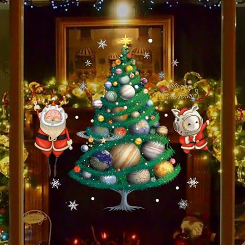 LearnLyrics Adesivi da parete con stelle 'albero di Natale - La parete 'albero di Natale si aggrappa alle decalcomanie,adesivi da parete tradizionali a forma di albero di Natale, per