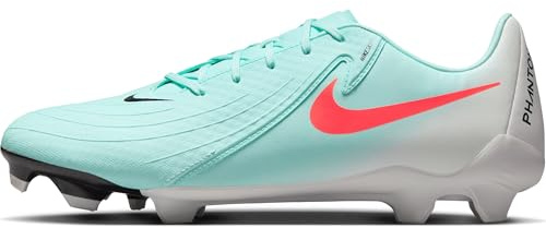 Nike Men's Phantom GX II Academy FG/MG Football Shoe, Mint/Atomic Red/Off Noir, 8.5