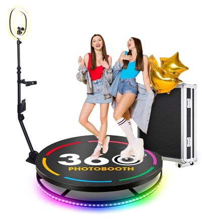 360 Photo Booth -Maschine Mit App -Steuerung, 360 Videokamera -Selfie -Plattform Mit RGB -Ringlicht, 31,5 Videokabinenmaschine Für Live -Streaming, Hochzeit, Geburtstag