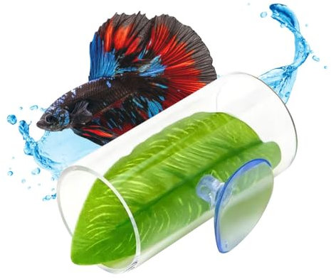 Betta Fisch Acryl Tunnel, Betta Shelter Hideaway, Lebensraum für Fische und Garnelen mit Saugnäpfen zur Befestigung für Kampffische, Laichplätze, Zucht, Ruhebett