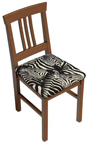 Stuhlsitzbezug 6er Set, Animal Zebra Texture Sitzschutzbezug Hussen für Stühle Stretch Stuhl Hussen für Büro, Wohnzimmer, Küche