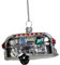 Christbaumschmuck 8,8cm Glas - Wohnwagen Figur zum Aufhängen - handbemalt & mit Glitzer - Weihnachtsbaum Anhänger für Weihnachten - Christbaumanhänger & Weihnachtsbaumschmuck - Caravan Silber Grau