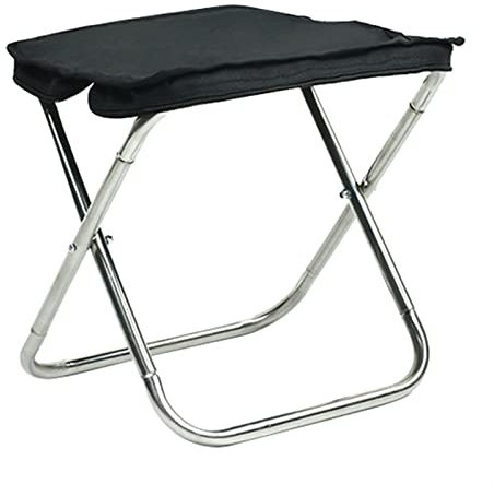 WALFREW Chaise de pêche Portable Folding Chair Outdoor Stainless Steel Hand Bag Folding Stool Camping Chair Fishing Stool