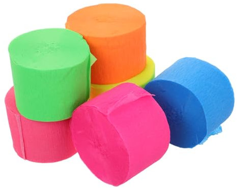 TOPBATHY Paper Balloon Streamer Neon Scrunchies Party Hanging Decorations Neon Event Streamers Glow Party Accessories Glow in The Dark Streamers Fluorescence Paper Festival Fans Crepe Paper
