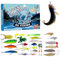 Wedhapy Adventskalender 2024 Weihnachts-Countdown zum Angeln Adventskalender für Angelköder 24-tägiger Weihnachts-Countdown-Kalender mit Topwater-Ködern Weihnachtsangeln