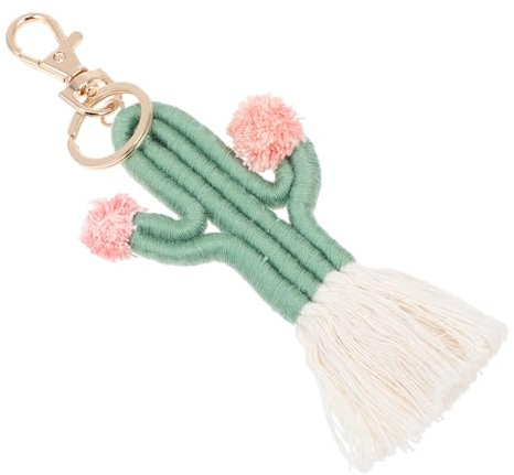 WOFASHPURET Unique Cactus Keychain Boho Style Keyring Holder Car Key Accessory Bag Pendant