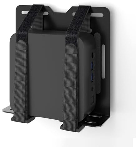 Universal Mini PC Mount for KAMRUI Mini PC, Wall and VESA Mount for KAMRUI GK2, GK3PLUS/PRO, AK1PLUS/PRO, AK2PLUS, E1Essenx E1, E2Essenx E2, E3B, H1, AM02PRO, AM06PRO with Adjustable Strap and Screws