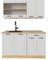 Vicco Küchenzeile R-Line, Weiß Landhaus/Goldkraft Eiche, 140 cm, AP Eiche