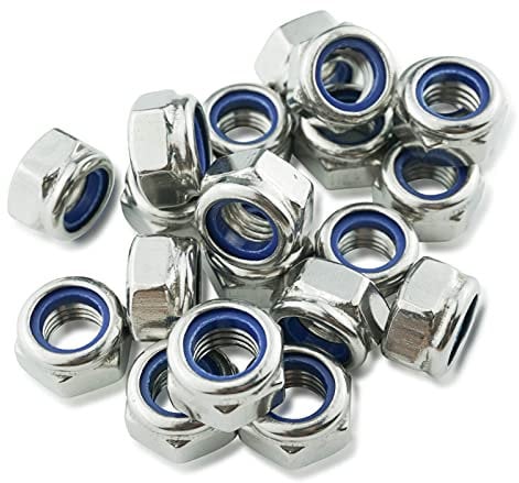 M12 Nyloc Nuts, 12mm Locking Nuts, (Pack of 10) A2 304 Stainless Steel Hex Nuts, Nylon Insert Lock Nuts, Self-Locking Nut for Bolts & Screws, DIN 985