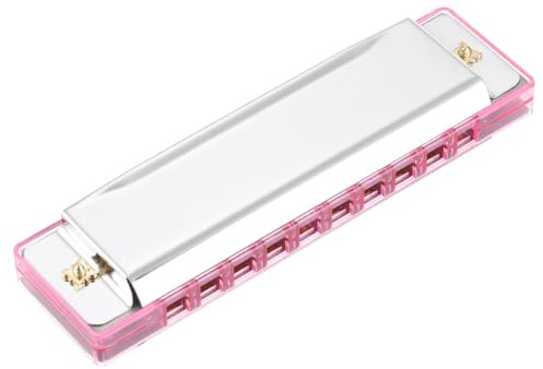 QUARKZMAN Harmonica 10 Trous 20 Tons Harmonica En Do Rose Argent | Instruments De Musique Jouet Pour Adultes Débutant Éducatif