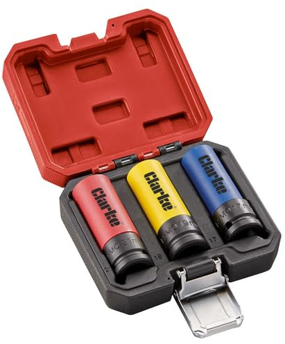 Clarke CHT940 3-Piece Coloured Impact Socket Set