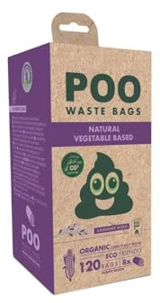 M-Pets Poo Pecal Bag 15 Sheets Lavender Scented 8 Pack