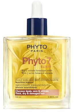 Phyto Paris – Phyto 7 Elixir – Disziplinierendes Sublimatrice-Öl, 100 ml – Öl für dichtes, trockenes und geschädigtes Haar – Mehrzweck-Pflege: intensive Ernährung, Disziplin & Finish – 99% botanische