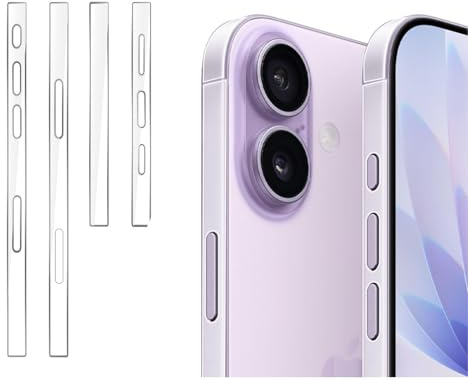 GIOPUEY [4 Stück Seitlicher Rahmen Folie Kompatibel mit iPhone 17, Ultra Dünn Flexibles TPU, Kratzfest, Kompatible Hülle, Seitliche Schutzfolie - Transparent
