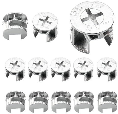 65pcs Furniture Connecter Cam Lock Nuts,15 * 10.5mm Connecter Cam Lock Fittings,Cam Lock Fittings For Furnishing Cabinets Drawer Dresser Wardrobe Furniture Silver