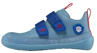 Affenzahn Halbschuh Leder Buddy mit Klettverschlüssen, Atmungsaktiv, Reflektierend, Leicht in Größe 21-35 Hai - Blau