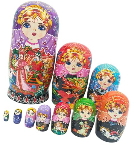 Traditional Matryoshka Dolls Wood Educational Nesting Doll for Children Room Decoration Stacking Soovenir Gift Traditional Russian Nesting