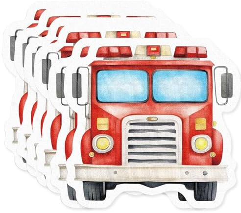 TaimeiMao 20 Stück Servietten Feuerwehr,Feuerwehrauto Papierservietten | Feuerwehrauto GeburtstagServietten,ServiettenFeuerwehr Deko Geburtstag,für Party Deko Geburtstag, Feuerwehrmann Tischdeko