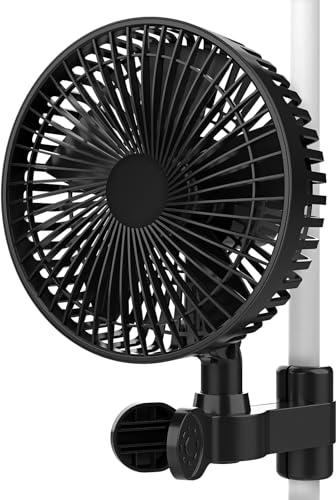 Ambesty 10W Ventilateur Clipable avec Contrôle Pratique Via Application/WiFi, Ventilateur de Culture avec Clip, EC Moteurs Manuelle Oscillation, 4 Vitesses, Silencieux Oscillant pour Tente de Culture