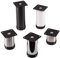 SET de 4 x SO-TECH® Pied de Meuble JIMMY Blanc Ø 50 mm/Hauteur: 120 mm Pied en Acier Inox