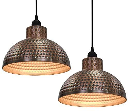 vidaXL 2X Hängelampe Metall Kupferfarbe Hängeleuchte Deckenleuchte Pendellampe