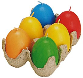 Kraemerlaedchen Ostereier Kerzen Eierkerzen 6 Stück Farbig Sortiert 6 cm