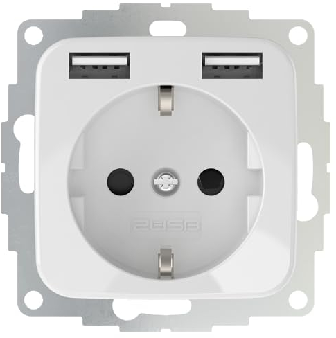 2USB inChargePRO SI USB AA Steckdose 12W 2.4A Glänzend Weiß