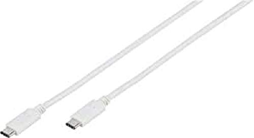 Vivanco 45293 USB-Kabel, 1 m, USB C, Weiß – USB-Kabel (1 m, USB C, USB C, 3.1 (3.1 Gen 2), Stecker/Stecker, weiß)