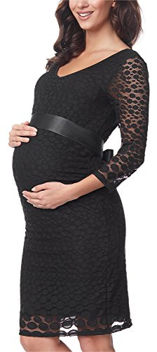 Be Mammy Robe Soirée en Dentelle Grossesse Maternité Manche 3/4 Vêtement BE20-209