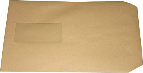 25 Stück Versandtaschen Briefumschlag C5 A5 braun selbstklebend mit Fenster 229x162 mm SK