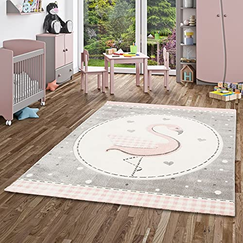 Pergamon Kinder Teppich Maui Kids Pastell Rosa Flamingo in 5 Größen