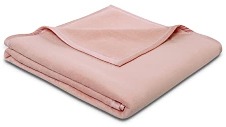 biederlack® Flauschige Kuscheldecke Pure Cotton I Made in Germany I Öko-Tex Made in Green I Wohndecke aus 100% Baumwolle in Rosa I Couch-Decke 150x200 cm | nachhaltig produzierte Sofadecke