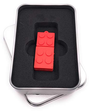 Onwomania Baustein Rot USB Stick in Alu Geschenkbox 32 GB USB 3.0