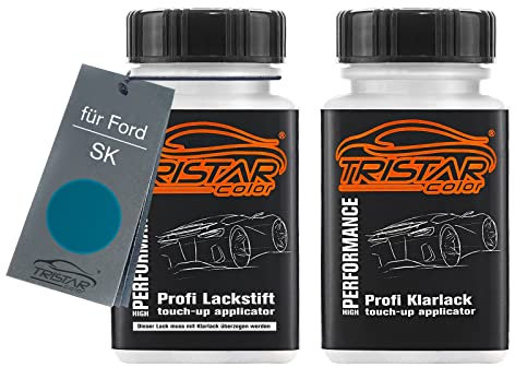 TRISTARcolor Autolack Lackstift Set für Ford SK Teal Mist Metallic/Pacific Green Metallic Basislack Klarlack je 50ml
