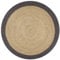 vidaXL Teppich mit Dunkelgrauem Rand Handgefertigt Kurzflor Wohnzimmerteppich Juteteppich Handwebteppich Schlafzimmer Flur Geflochtene Jute 150cm