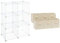 Amazon Basics Estantes de Almacenamiento, Seis Cubos, de Alambre Blanco + Cubos de Almacenamiento Plegables (Pack de 6), Beige
