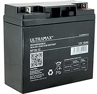 ULTRAMAX NP18-12, 12V 18AH as 17Ah & 20Ah SEALED LEAD RECHARGEABLE UPS BATTERY