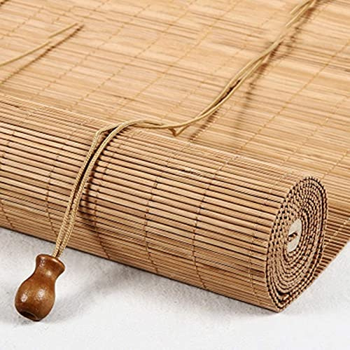 JIAOLUN123 BambusRollo 65% Blackout Sonnenschutz Raffrollo Außen Lichtfilter Vorhang Bambusjalousien Rollläden Sichtschutz Rollo,für Fenster Und Türen,Balkon,Pavillon,Anpassbar (90 x 140cm)