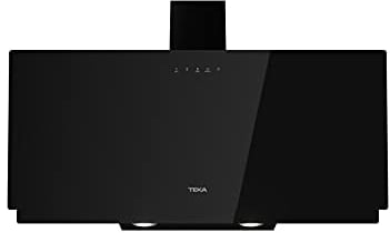 Teka DVN 67050 TTC BK - Campana Extractora de Pared 60 cm, Campana Decorativa Vertical, Panel de Control Táctil, Extracción Perimetral, 3 Velocidades + Intensiva, Luces LED, Color Negro
