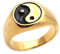 LAFATINA Biker Yin und Yang Herren Damen Ringe Edelstahl Tai Chi Symbol Hochzeit Männliche Ringe